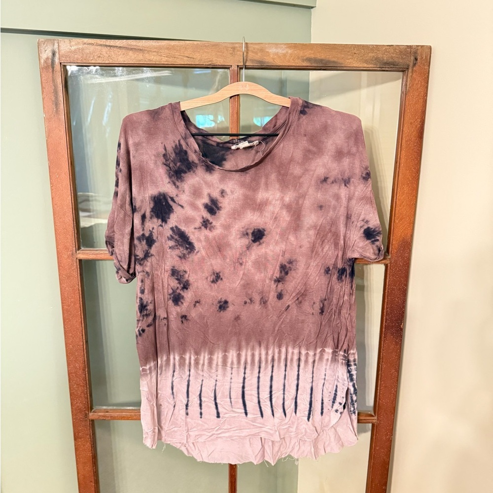 Moon & Sky Short Sleeve Tie-Dye Soft Basic Casual Tee Size Medium